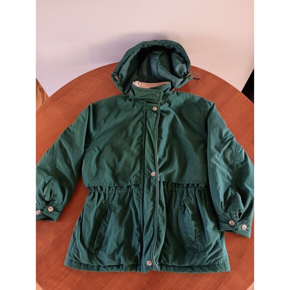 Vintage LL Bean Winter Coat Woman's Petite Small Green Gore-Tex Insulated Hooded - Picture 1 of 15